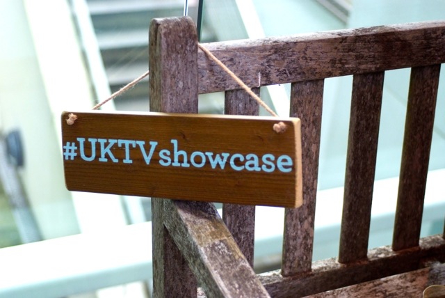 Picture of label and bench taken at the UKTV Showcase event attended by Telly Juice Video Production 