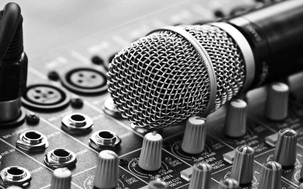 microphone on sound desk
